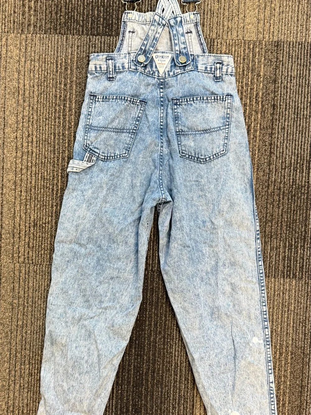 Vintage 80s-90s denim acid wash Oshkosh overalls girls size 12